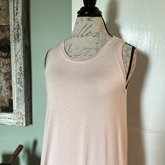 Workshop REPUBLIC CLOTHING Bare (Pale Pink) Cut & Sew Raw Cut Hem Midi Dress - Picture 3 of 10